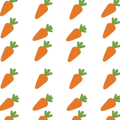 Carrot Pattern on Black Background.