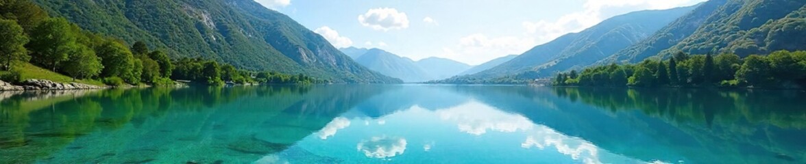 Crystal Clear Lake in Rolling Hills Serene Landscape Photography, Perfect for Travel & Nature Projects