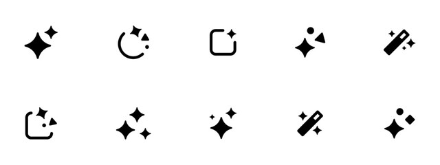 Generative AI logo icon magic sparkle stars symbol , Artificial intelligence sign. Vector ai generated icon logo © icons gate