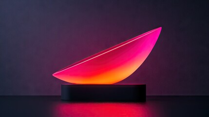 A vibrant, gradient-lit, sculpted lamp.