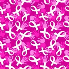 Breast cancer month seamless pink ribbon day mammogram pattern for medical accessories and medicine textiles