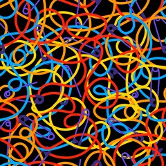 Cartoon sewing seamless buttons and scissors and pins pattern for wrapping paper and fabrics and linens and hobbies