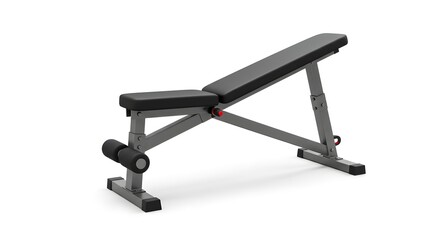 Adjustable Incline Weight Bench for Home Gym Strength Training and Fitness Exercises Isolated on White Background