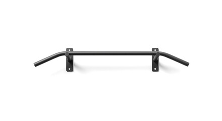 Heavy-duty Wall-Mounted Pull-Up Bar for Home Gym Fitness and Strength Training, Isolated on Clean White Background