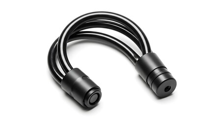 Modern Flexible Black Cable Lock for Bicycle and Scooter Security, Portable Anti-Theft Device on White Background