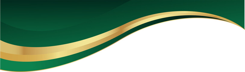 Emerald Green and Gold Wave Abstract Background © ahsancreative