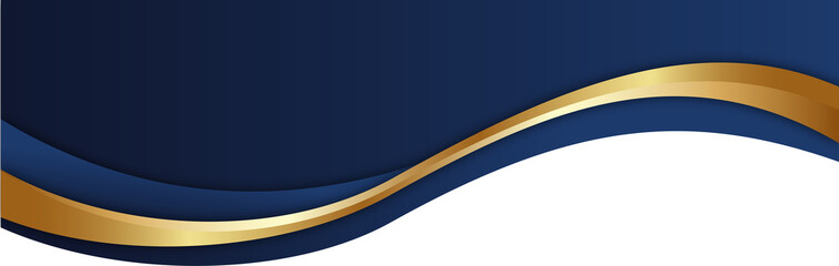 Elegant Blue and Gold Wave Abstract Background