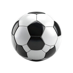 Classic black and white soccer ball, clean, isolated on a black background
