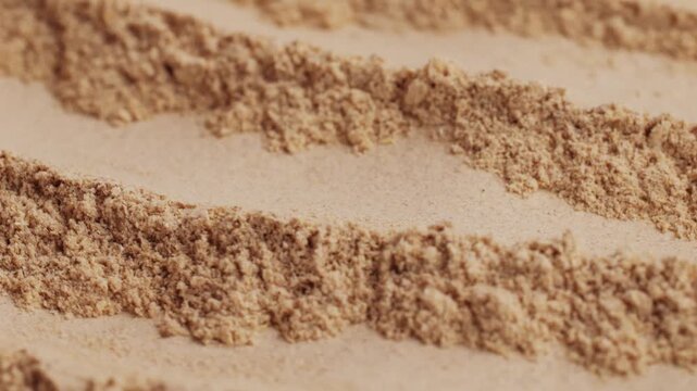 Ashwagandha Indian Ginseng Powder in White Bowl isolated on white background, superfood close up. 