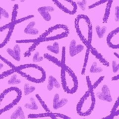 Breast cancer month seamless pink ribbon day mammogram pattern for medical accessories and medicine textiles