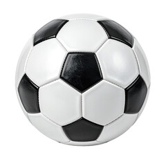 Fototapeta premium Classic soccer ball with black and white pentagons and hexagons, isolated