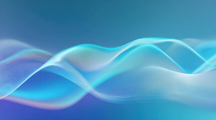 Fototapeta premium Gentle waves in shades of blue and teal flow seamlessly across the space evoking tranquility and a sense of movement in this abstract design.