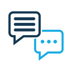 Chat Bubble Logo. Modern Conversation and Communication Icon Vector.