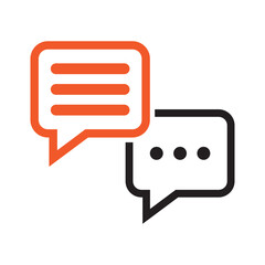 Fototapeta premium Chat Bubble Logo. Modern Conversation and Communication Icon Vector.