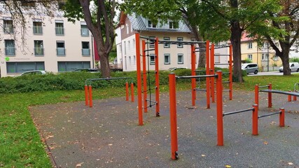 An Urban Outdoor Fitness Park featuring a variety of Calisthenics Equipment for all levels of athletes