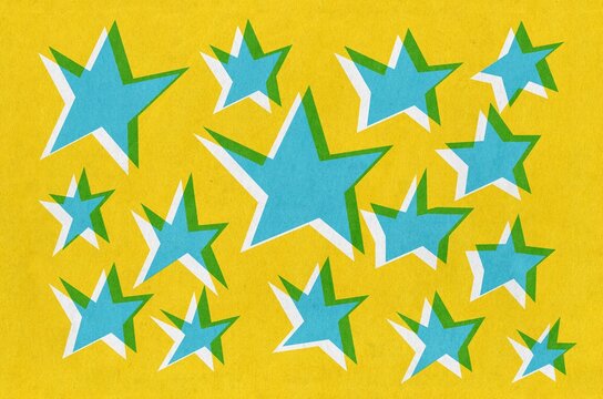Stars on yellow. Abstract background