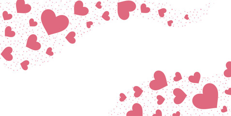 Pink Valentine's Day card with pattern hearts illustration