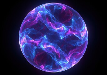 Glowing Orb with Swirling Blue and Pink Energy Patterns sphere light