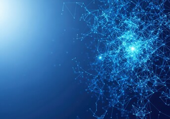 Abstract Blue Network Connections and Glowing Light Effect technology digital