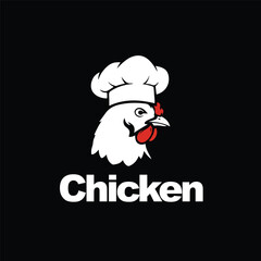 Cute chef hat with a smiling chicken inside a box of fruit and vegetables, symbolizing healthy food, farming, and fresh produce, ideal for organic food brands or farmers markets.
