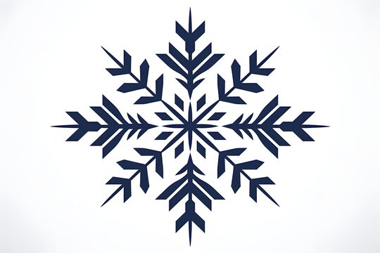 A detailed, symmetrical snowflake is rendered in a minimalist design, exemplifying the intricate beauty of the natural world