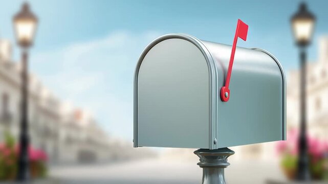 Mailbox opening and closing with colorful letters. Animation of sending and receiving mail. Communication and correspondence concept. Postal service, direct mail marketing