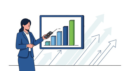 Business Presentation Illustrating Growth And Success Using Diagrams And Charts