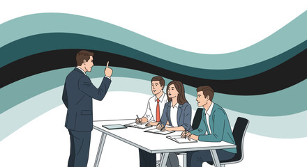 Business Presentation Meeting With People Discussing New Ideas and Initiatives