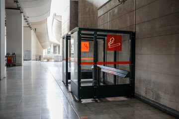 Designated Smoking Area Outside of Airport Terminal