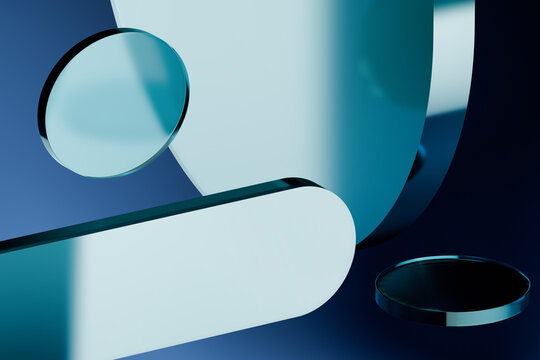 Abstract glass shapes design elements background