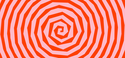 Spiral Psychedelic Abstract Pattern. Cut Out Paper Shape. Vector Optical Illusion Background. Hypnotic Color Spiral Shape Cutout Collage.