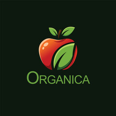 Vibrant red apple with a green leaf, symbolizing organica, fresh fruit, healthy food, and natural produce, ideal for organic markets, juice brands, or health and wellness businesses.
