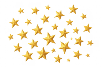 Golden stars falling background transparent element design
