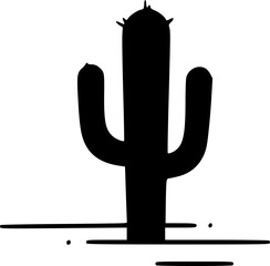Desert cactus illustration on white with path and minimalist style

