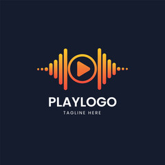 Abstract play button with sound waves and a heart icon, symbolizing music, audio, entertainment, and digital media, ideal for music apps, streaming platforms, or creative content.
