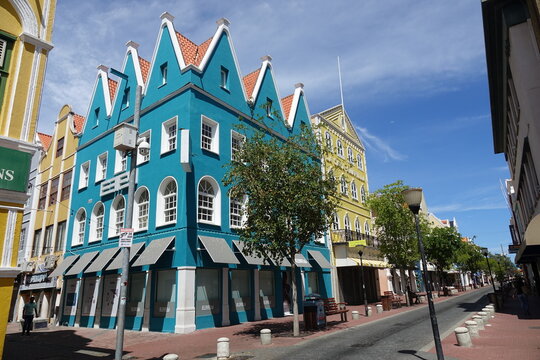 Willemstad, Cura&ccedil;ao Island - Colorful Buildings in Punda Neighborhood
