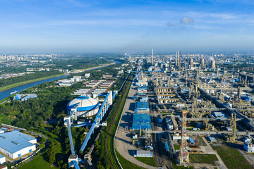 Aerial view of industrial chemical plant