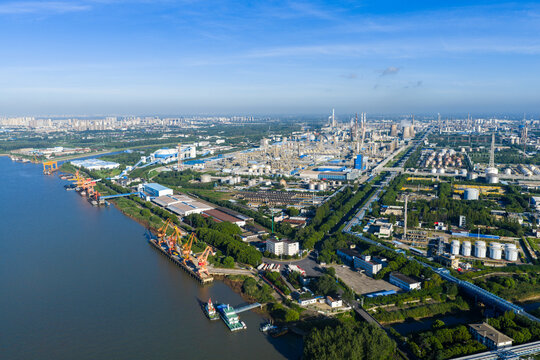 Aerial view of industrial chemical plant