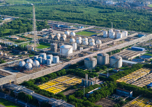 Aerial view of industrial chemical plant