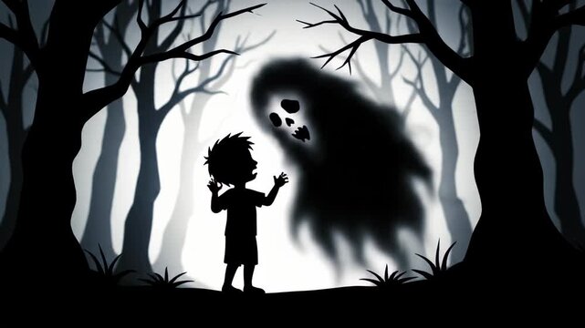 Shadow Puppet Animation of a Spooky Ghost Story
