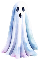 ghost isolated watercolor style illustration blue aqua
