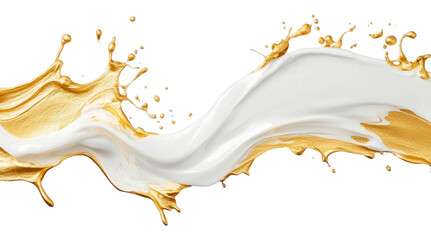 PNG White andgold splashing illustration beverage abstract.