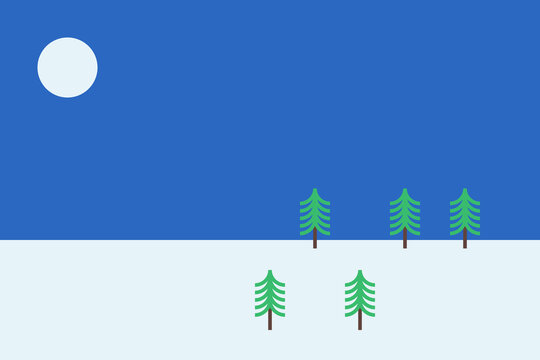Minimalistic winter landscape