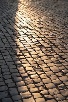 Sunrise Light on Roman Cobblestones