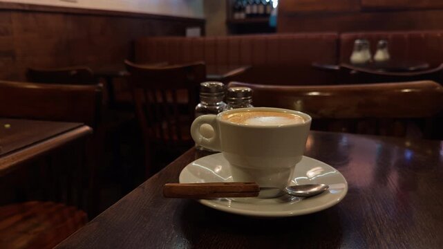 Warm Coffee in a Cozy Caf Setting