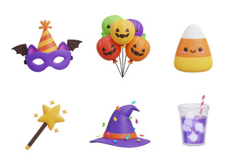 Fototapeta premium 3D icon Get ready for a spooktacular Halloween