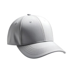 Fototapeta premium White baseball cap against black background, angled slightly