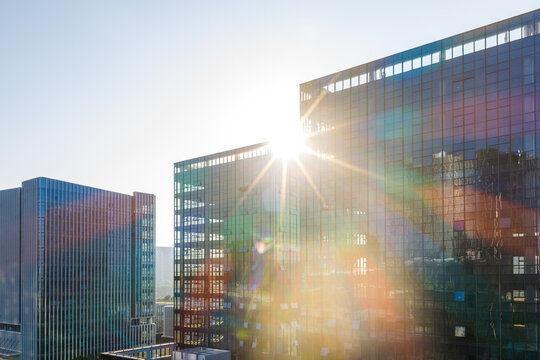 Modern glass buildings