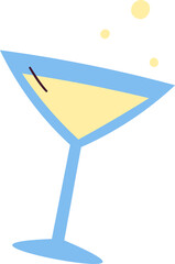 Martini Glass with Bubbles