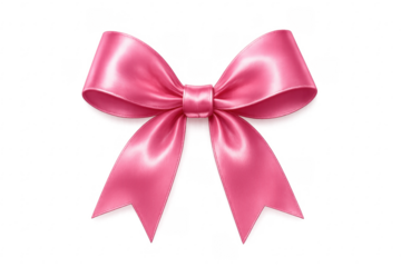 Pink ribbon bow creating festive gift decoration